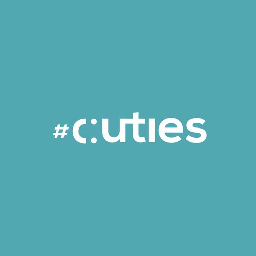 White logo with the title 'Cuties, the Mobile app'