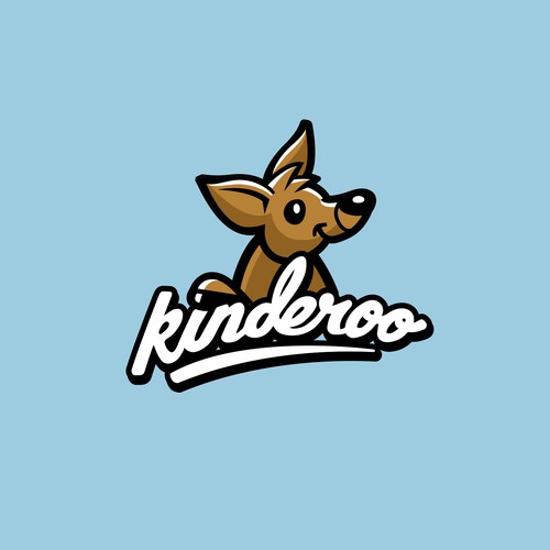 Kangaroo logo with the title 'Logo proposal fot kinderoo'
