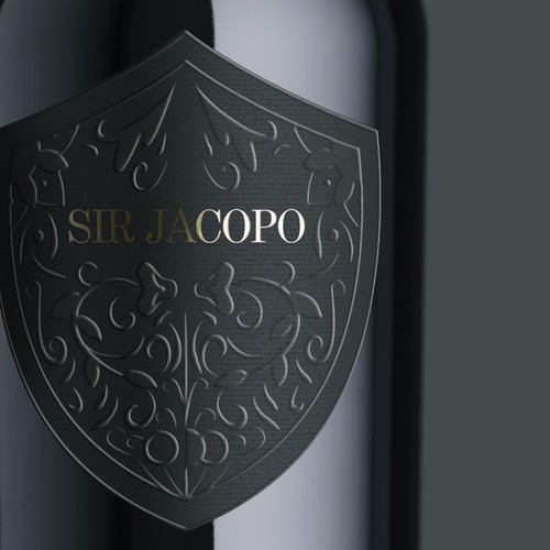Embossed label with the title 'Ser Jacopo - Wine Label'