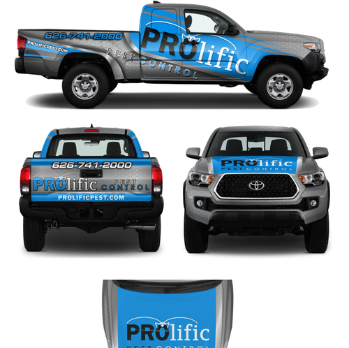 Vinyl design with the title 'Prolific Pest Control wrap design '