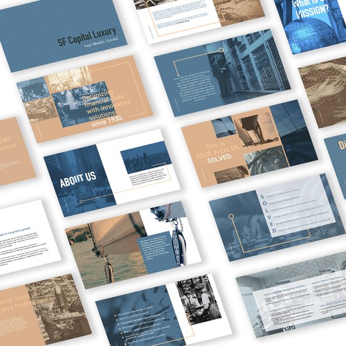 Presentation design with the title 'SF Capital Luxury PPT'