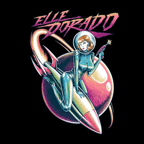 Sci-fi logo with the title 'elle dorado'