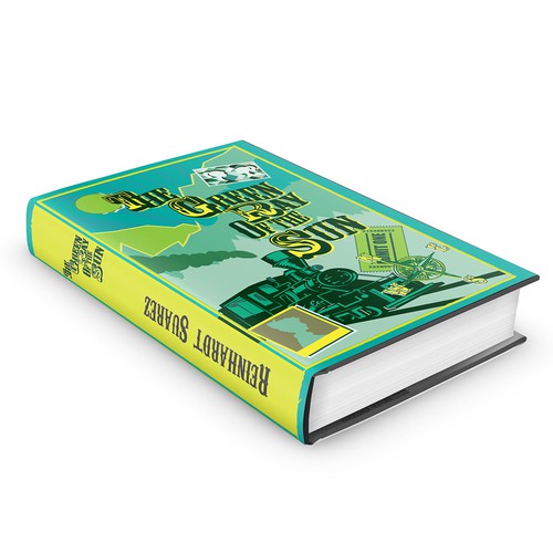 Green book cover with the title 'Create a throwback-style cover for YA road novel through Europe'