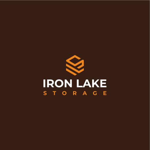 Unique brand with the title 'Cubical logo for self-storage units: Iron Lake Storage'