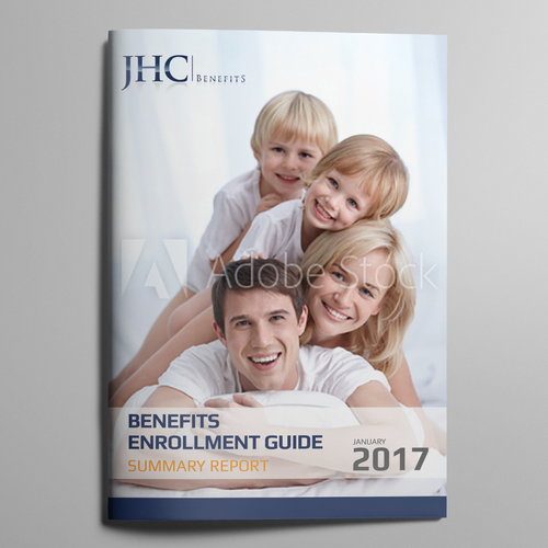 Guide design with the title 'Emotional Brochure Cover for Employment Benefit Guide'