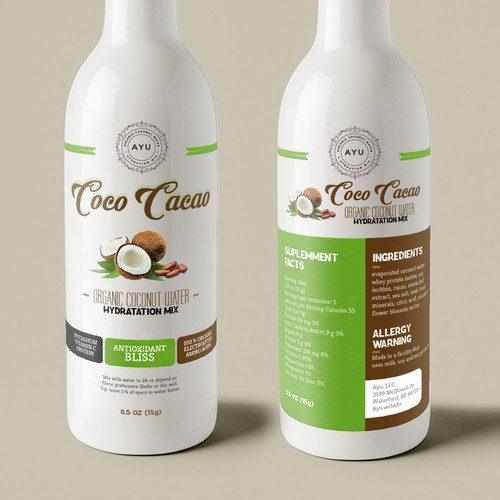 Typography packaging with the title 'COCO CACAO'