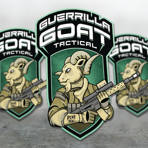 Emblem artwork with the title 'Guerilla Goat Tactical'