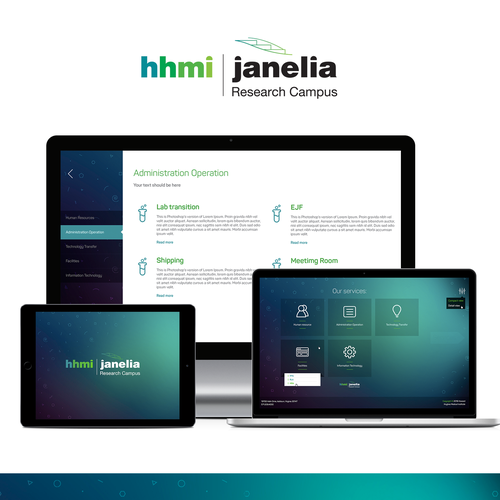 Service website with the title 'Design a campus services page for prestigious scientific organization'