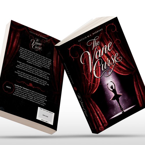 Paperback book cover with the title 'The Vane Curse — YA Dark Romance Book Cover'
