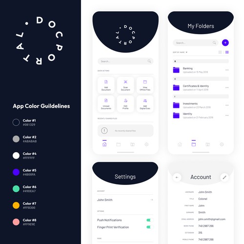 IOS design with the title 'Doc Portal'