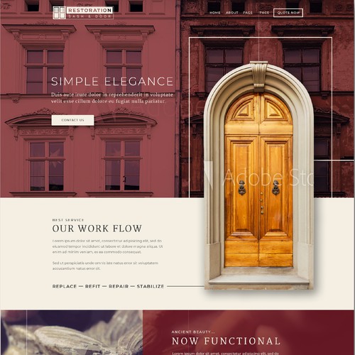 Door design with the title 'Restoration Sash & Door'