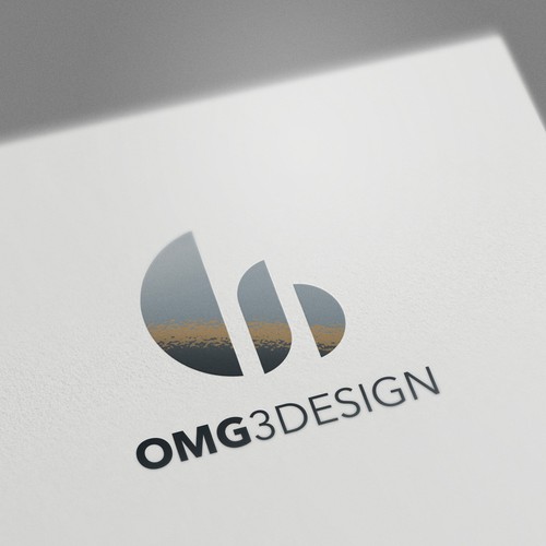 One-color logo with the title 'Logo concept for OMG 3D design '