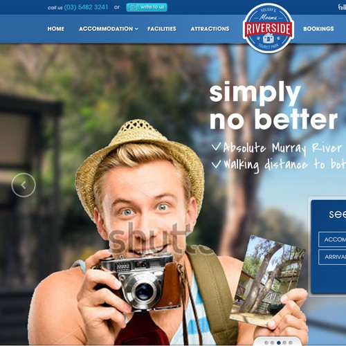 Vacation website with the title 'Riverside Holiday Park website'