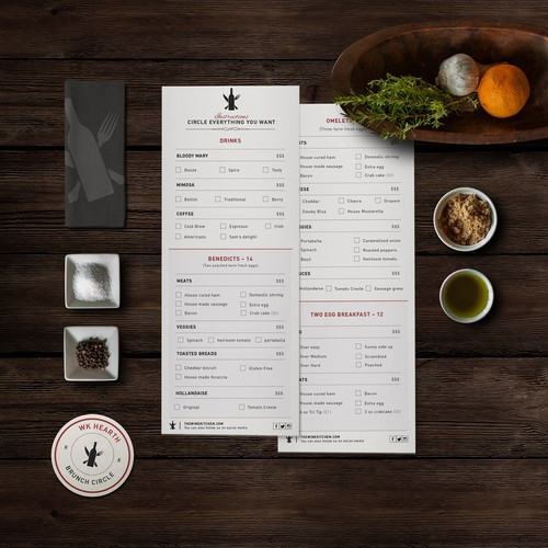 Layout design with the title 'Customizable Menu Design'