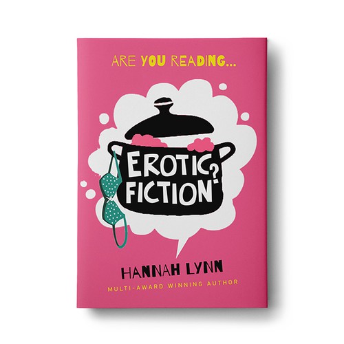 Funny book cover with the title 'Book cover contest winning design'