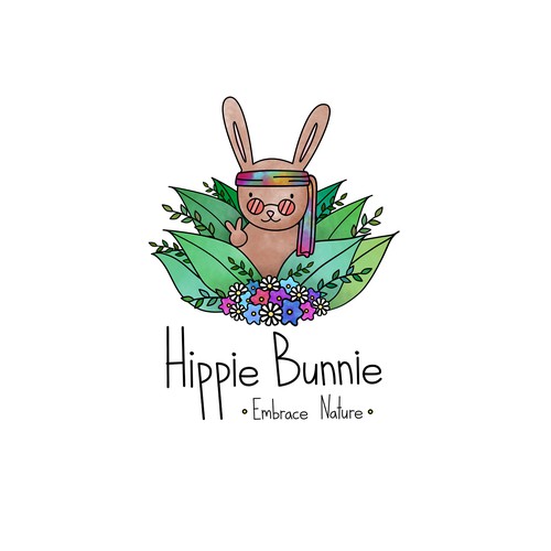 Bunny logo with the title 'Hippie Bunnie Logo'