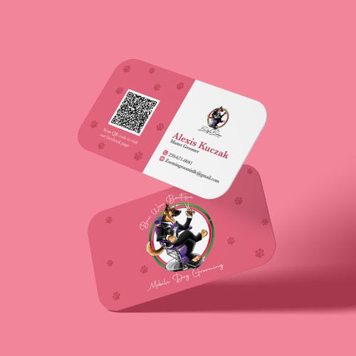 Small business design with the title 'Dog Grooming Salon Business Card Design'
