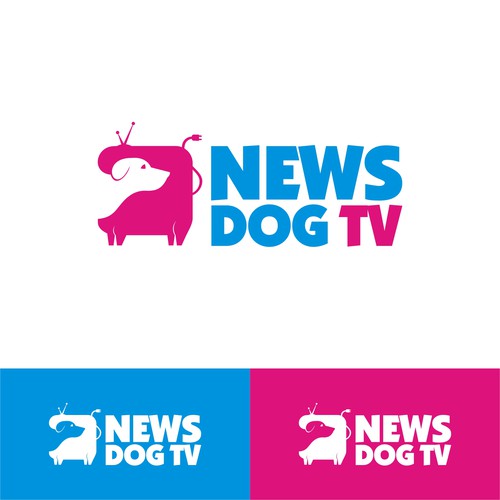 Antenna logo with the title 'news dog tv'