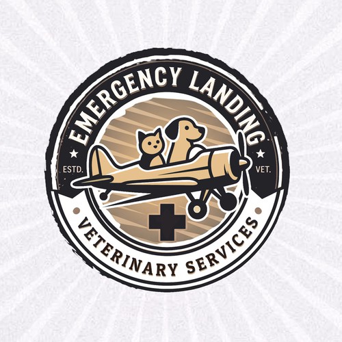 Cat brand with the title 'Airborne Veterinary service logo'