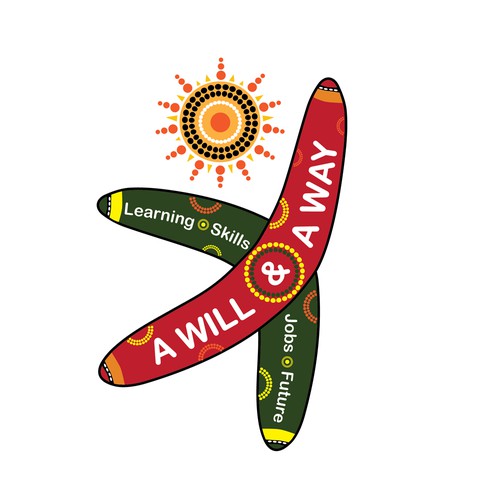 Youth logo with the title 'Create an Indigenous Australian symbol that illustrates a solid future for high school students'