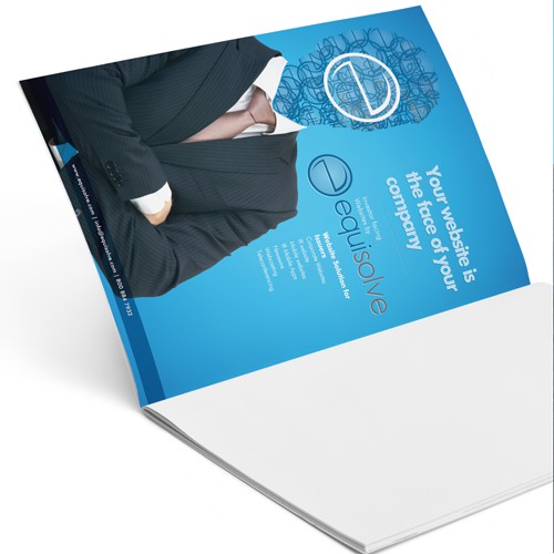 Magazine ad design with the title 'Help Equisolve design a full page print ad **guaranteed**'