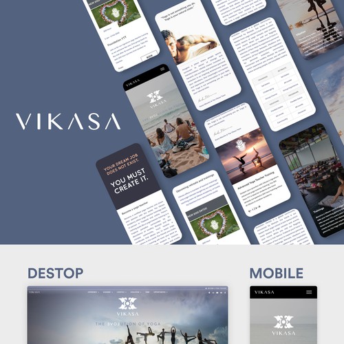Yoga website with the title 'Yoga landing page mobile'