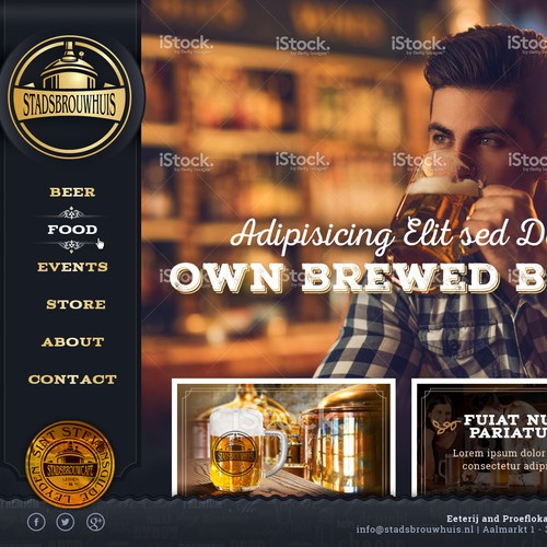 Creative website with the title 'Website for a brewcafe'