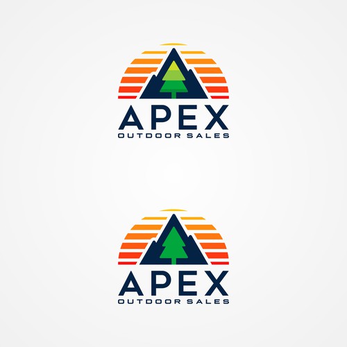 Evergreen logo with the title 'Outdoor logo concept for APEX'