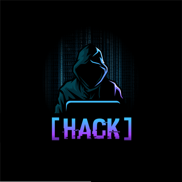 Hacker logo with the title 'Hacker Themed Logo'
