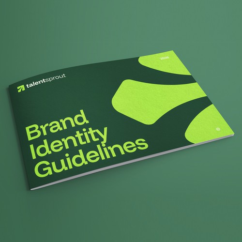 Modern design with the title 'TalentSprout brand guide - AI-recruitment startup'