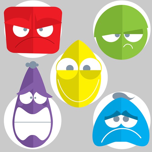 Emoji design with the title 'fellings emoticons'