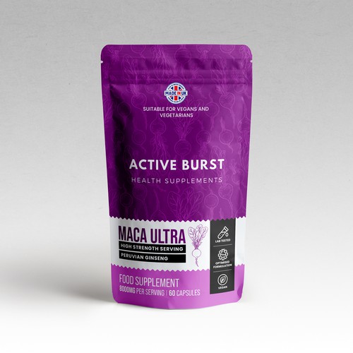 Label packaging with the title 'Packaging Design'