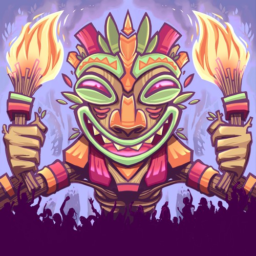 Tiki design with the title 'Tiki Mask'