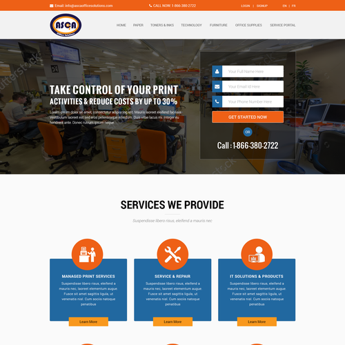 Theme design with the title 'Landing Page'