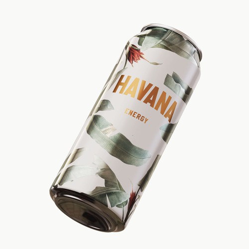 Flower label with the title 'Energy drink'