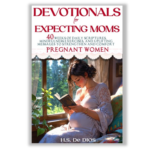 Bible book cover with the title 'DEVOTIONALS for expecting Moms'