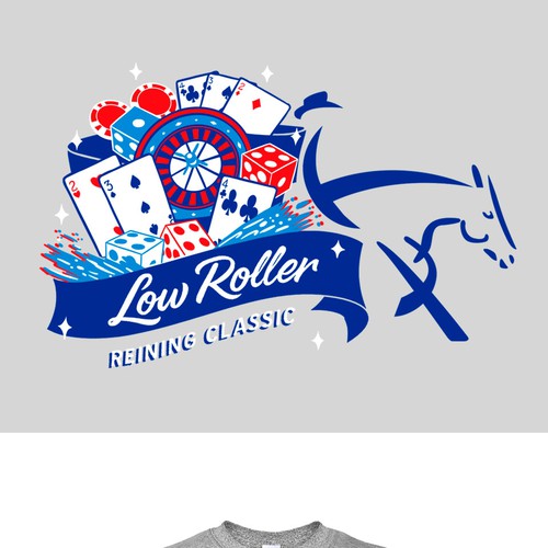 Horse t-shirt with the title 'Design Western T-Shirt Featuring a Reining Horse and Casino Vibe'