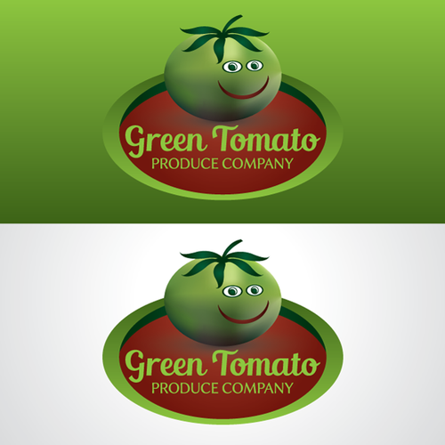 Tomato logo with the title 'Logo concept for 'Green Tomato''