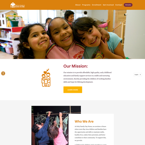 Preschool design with the title 'Holy Family Day Home'