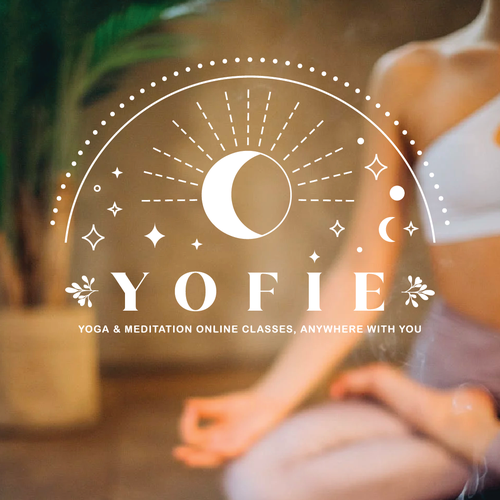 E-learning logo with the title 'Relaxing yoga logo for yoga teacher'