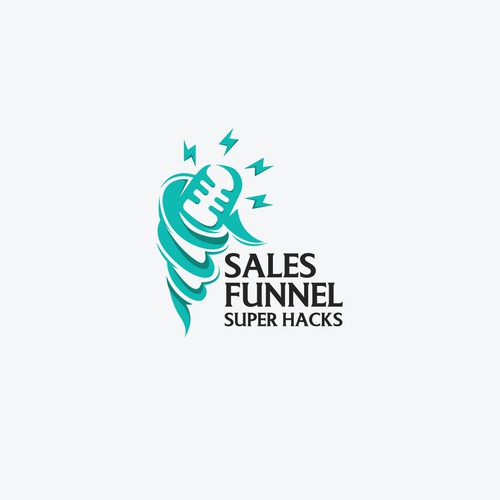 Funnel logo with the title 'Sales Funnel - Podcast Logo Design'