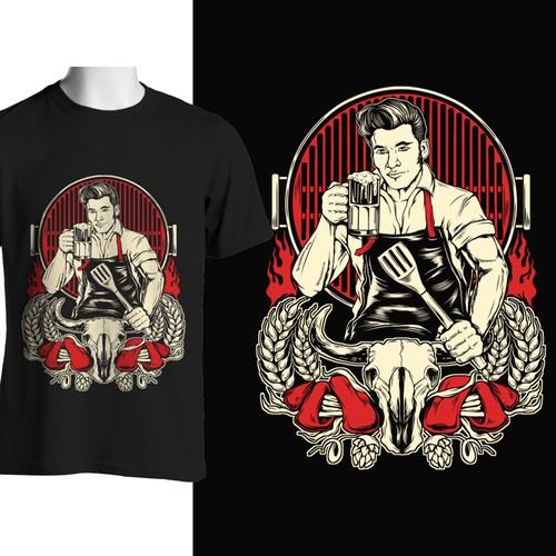 Beer t-shirt with the title 'BBQ LOVER'