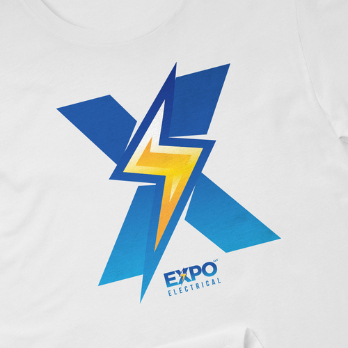 Yellow and blue design with the title 'EXPO Electric LLC Logo'