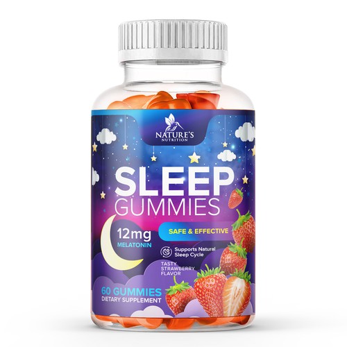 Nutrition label with the title 'Tasty Sleep Gummies Design needed for Nature's Nutrition'