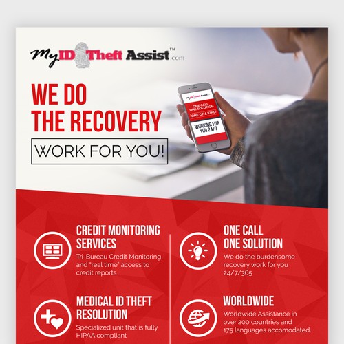 Recovery design with the title 'Infographic for ID Theft Assist'