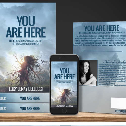 Inspirational book cover with the title 'Cover for a self-help book'