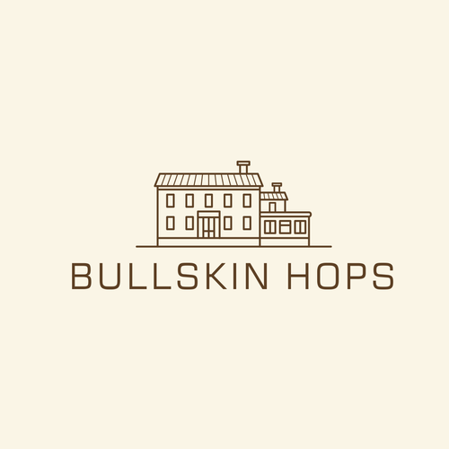Line art logo with the title 'Bullskin Hops Icon Line art'