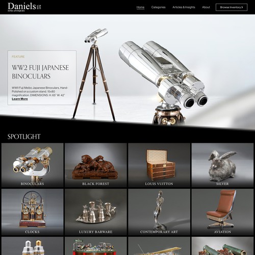 Consultant website with the title 'Daniels Antiques'