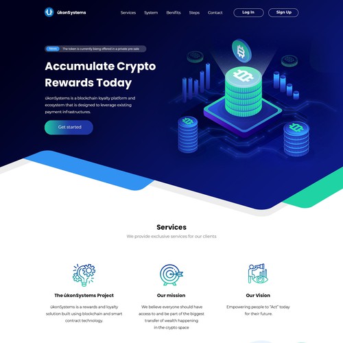 Modern website with the title 'Crypto Wordpress Design/Re-Design'