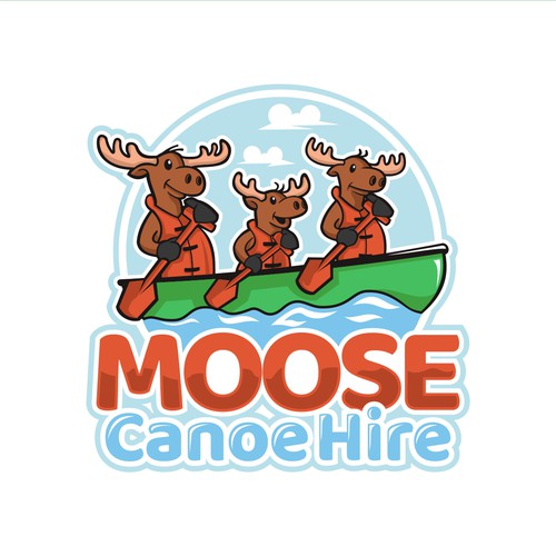 Canoe design with the title 'Winner of Moose Canoe Hire Contest'